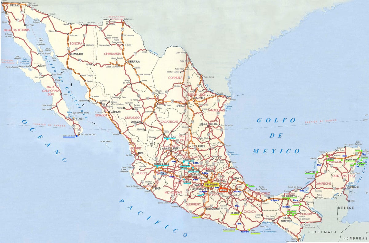 map of Mexico ড্রাইভিং