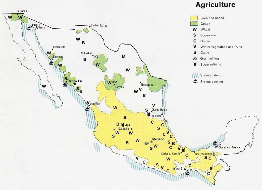 map of Mexico কৃষি