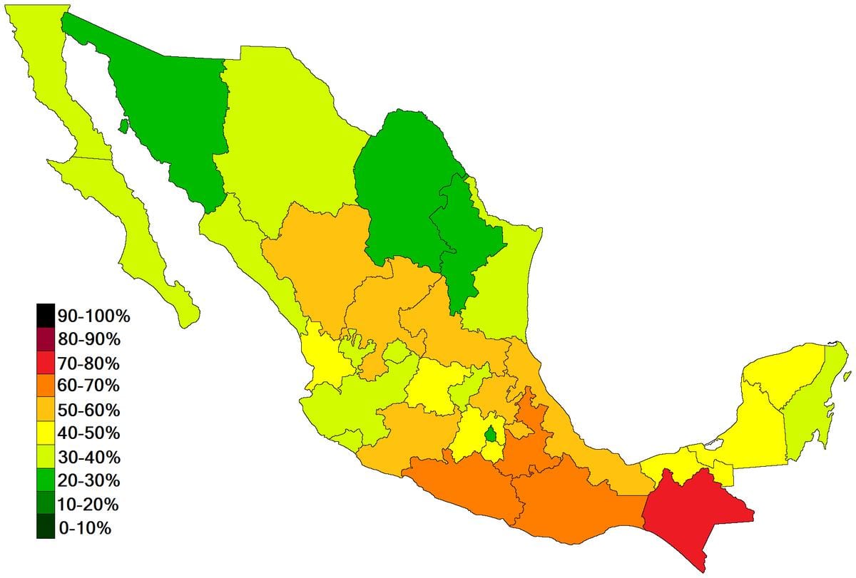 map of Mexico দারিদ্র্য