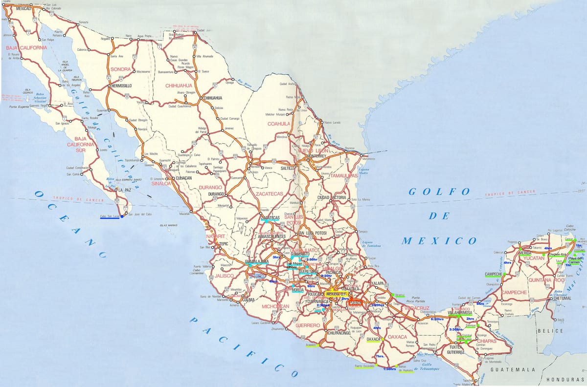 map of Mexico সড়ক