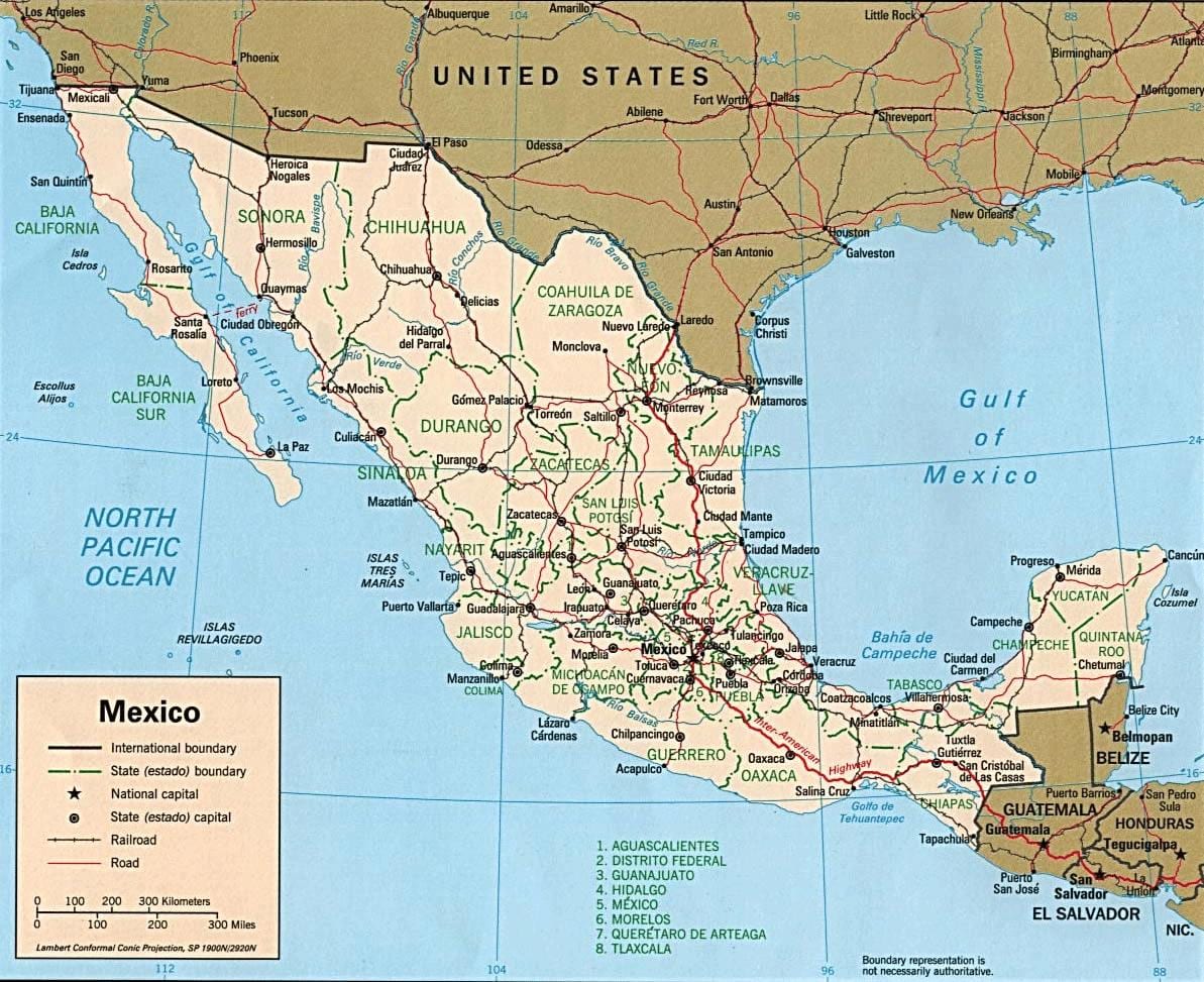 map of Mexico রিসোর্ট শহর