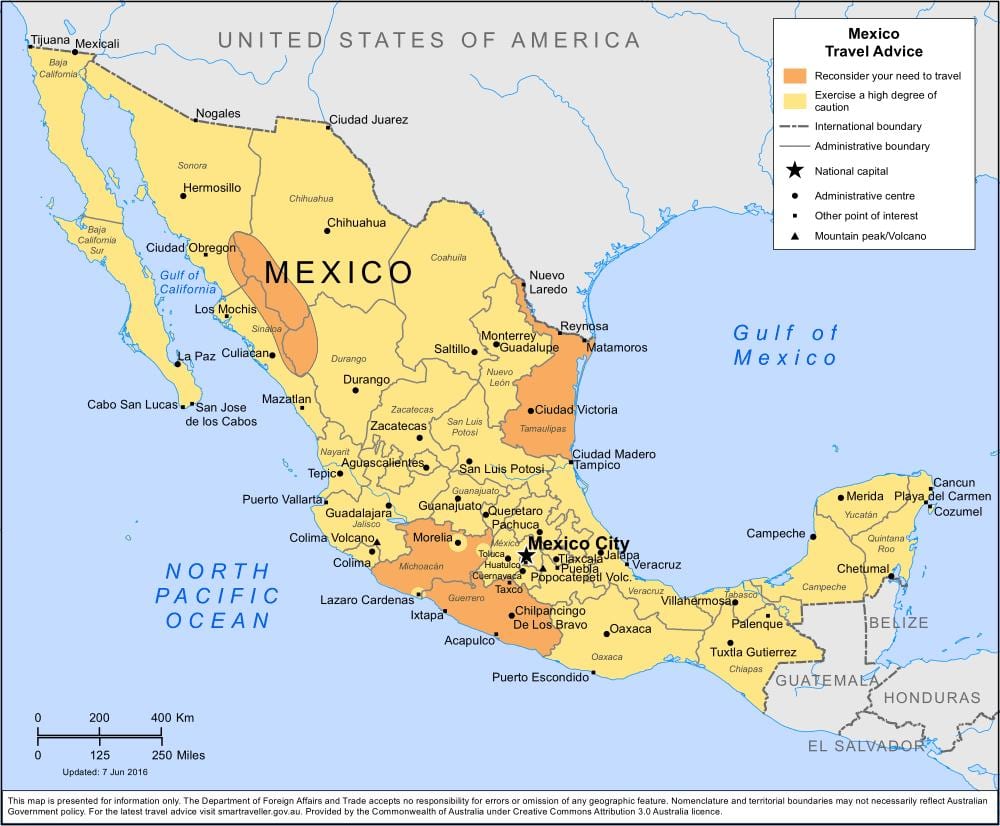 map of Mexico সাইক্লিং
