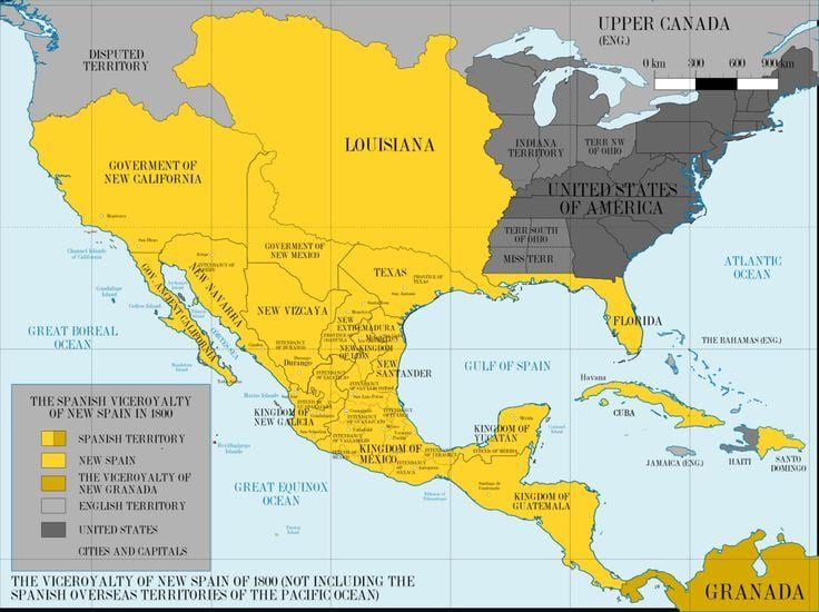 map of Mexico 1800