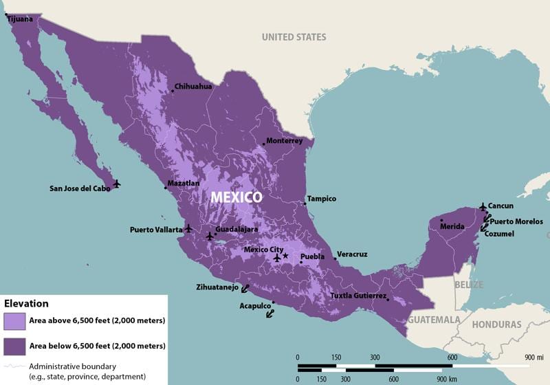 map of Mexico zika