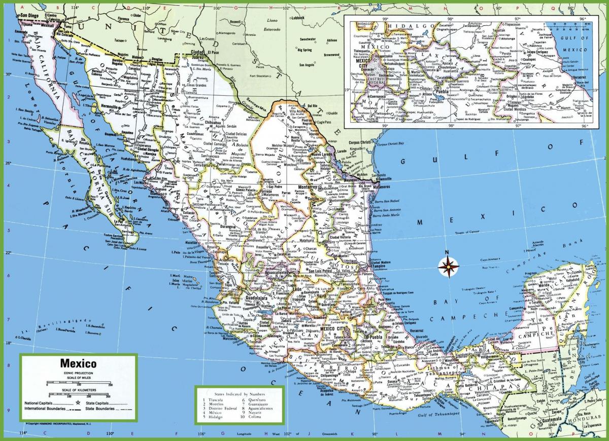 map of Mexico বড়