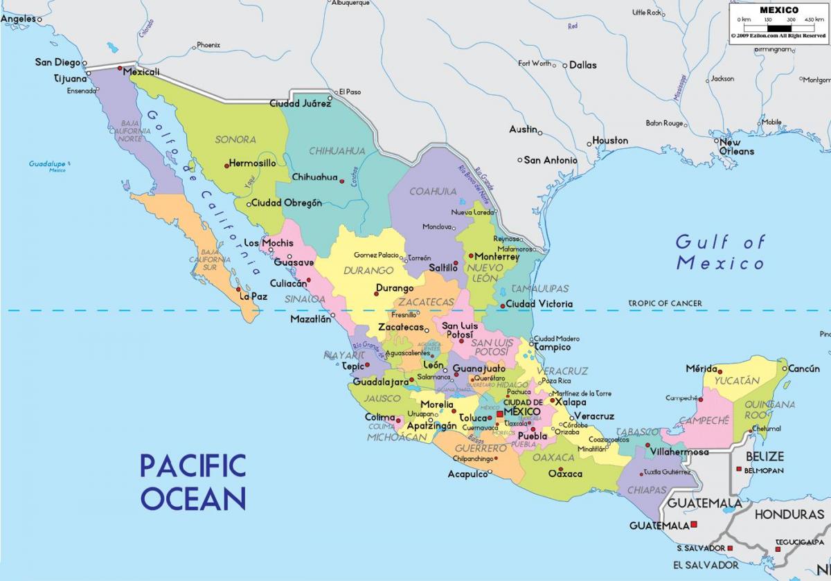 map of Mexico এবং শহর