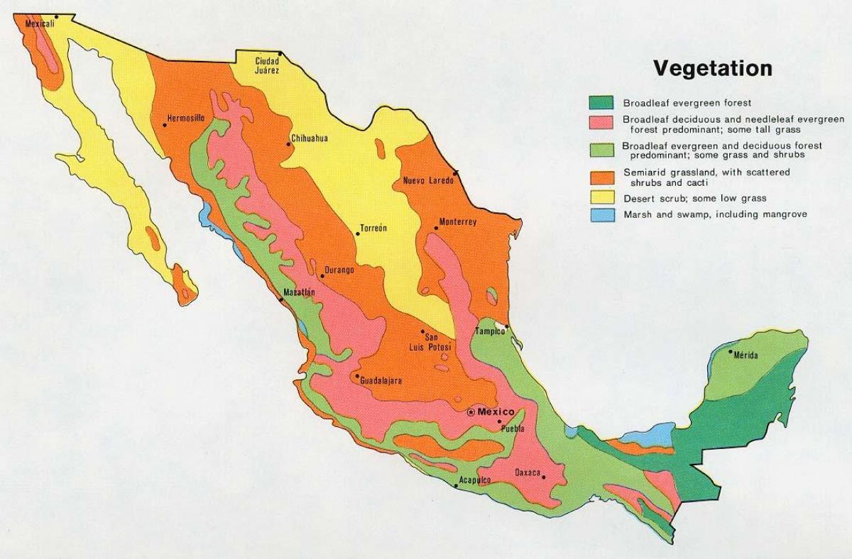 map of Mexico natual ressources