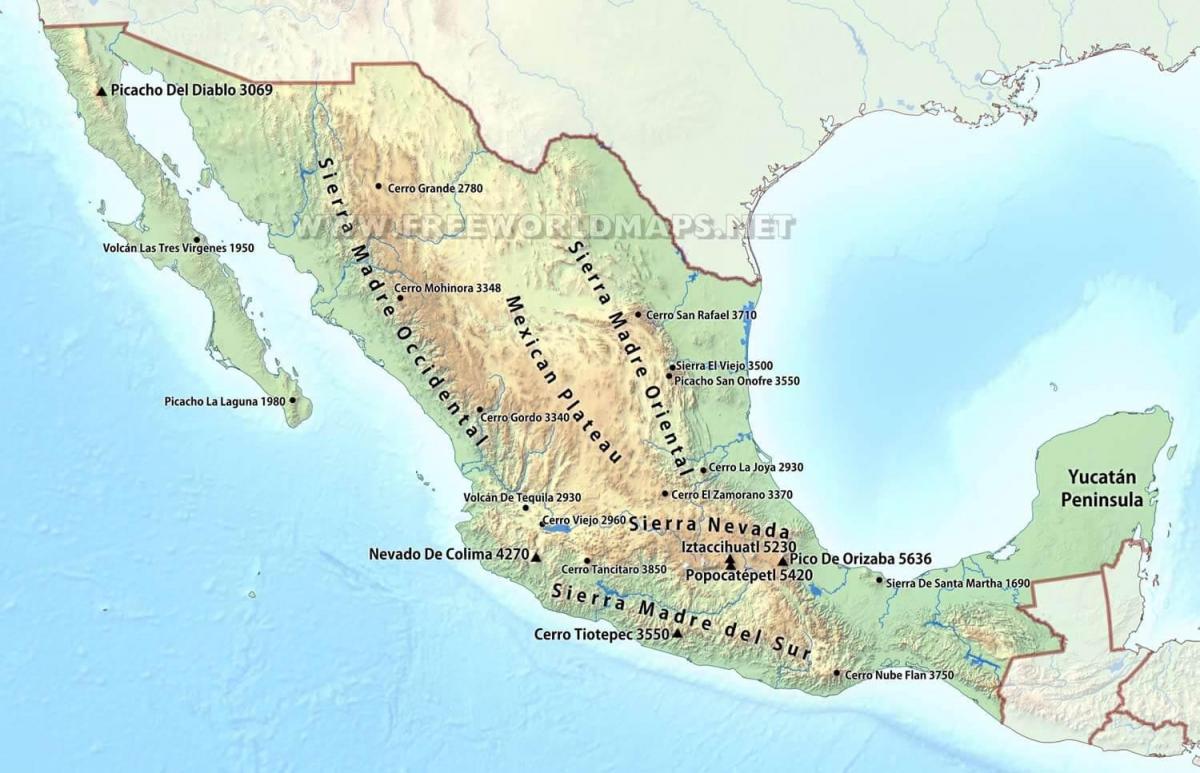 map of Mexico মরুভূমি