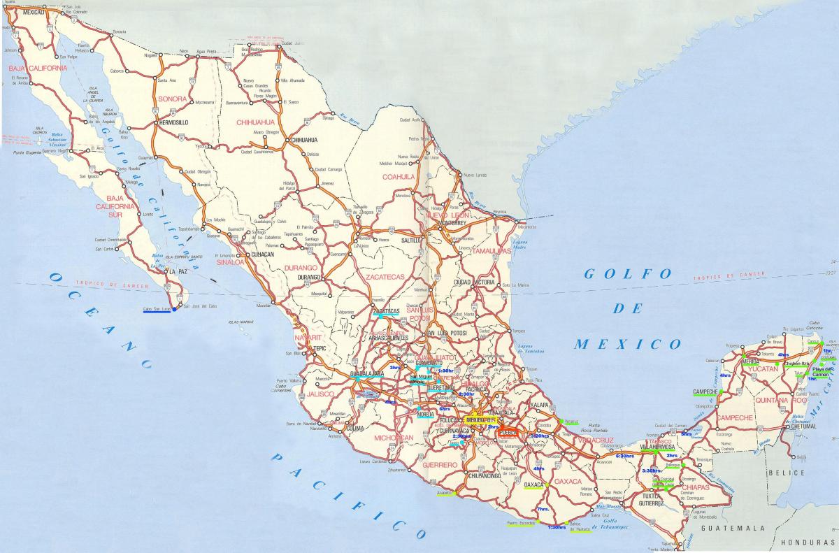 map of Mexico সড়ক