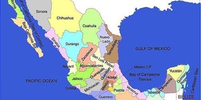দক্ষিণ মেক্সিকো মানচিত্র