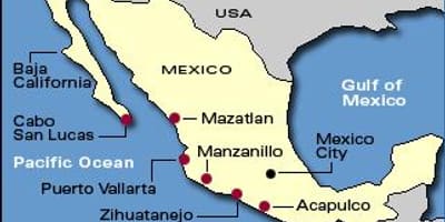 Map of the mexican ইটালির ভূমধ্যসাগরীয় তটভূমি অঞ্চল
