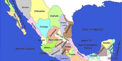 The map of Mexico যুক্তরাষ্ট্র