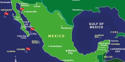 Map of Mexico দ্বীপপুঞ্জ