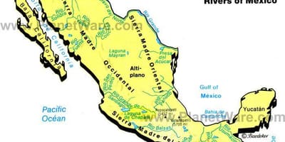 Map of Mexico পর্বত রেঞ্জ