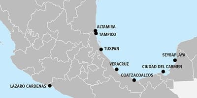 Map of Mexico পোর্ট