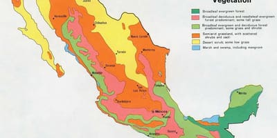 Map of Mexico natual ressources
