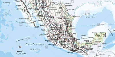 Map of Mexico মহাসাগর