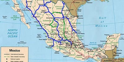 Map of Mexico transports