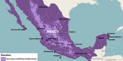 Map of Mexico zika